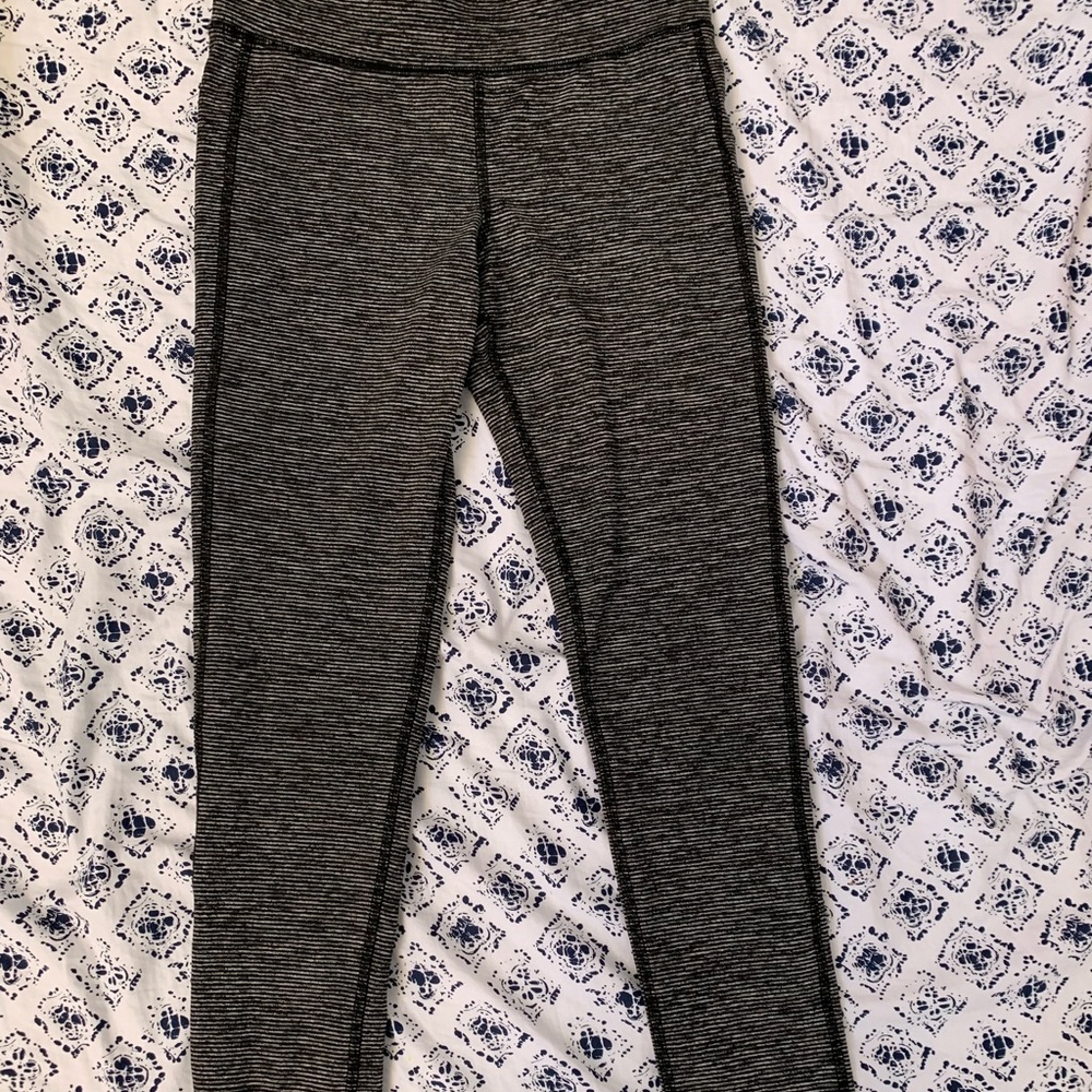 Black and white striped leggings